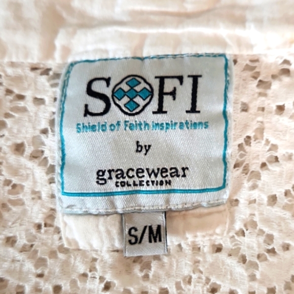 SOFI S/M WHITE EYELET SWIMSUIT COVER UP - Picture 5 of 5